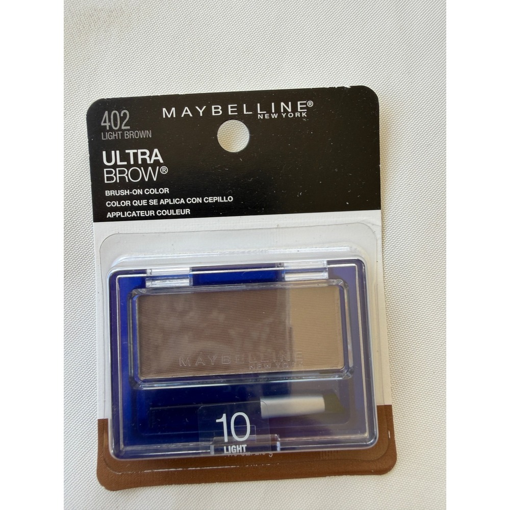 Maybelline Ultra Brow Brush-On Color 402 Light Brown Eyebrow Powder Compact New